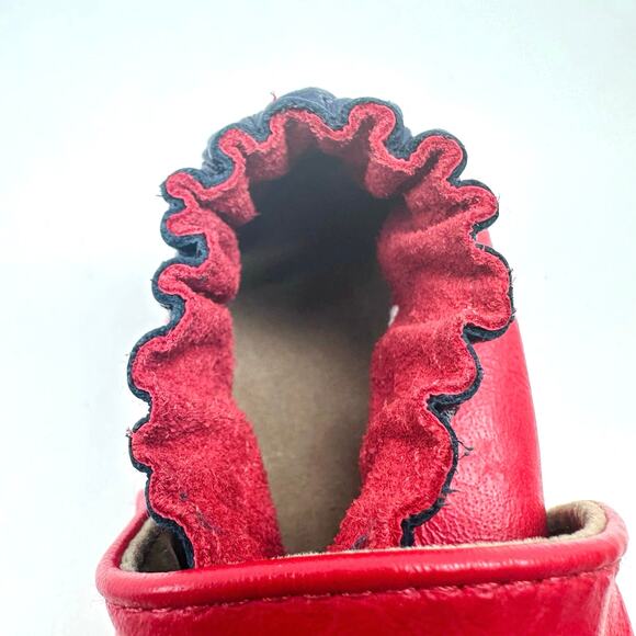 Robeez Soft Soles Leather Baby Shoes 12-18 Mths Police Car First Steps Red/Black - Picture 5 of 6